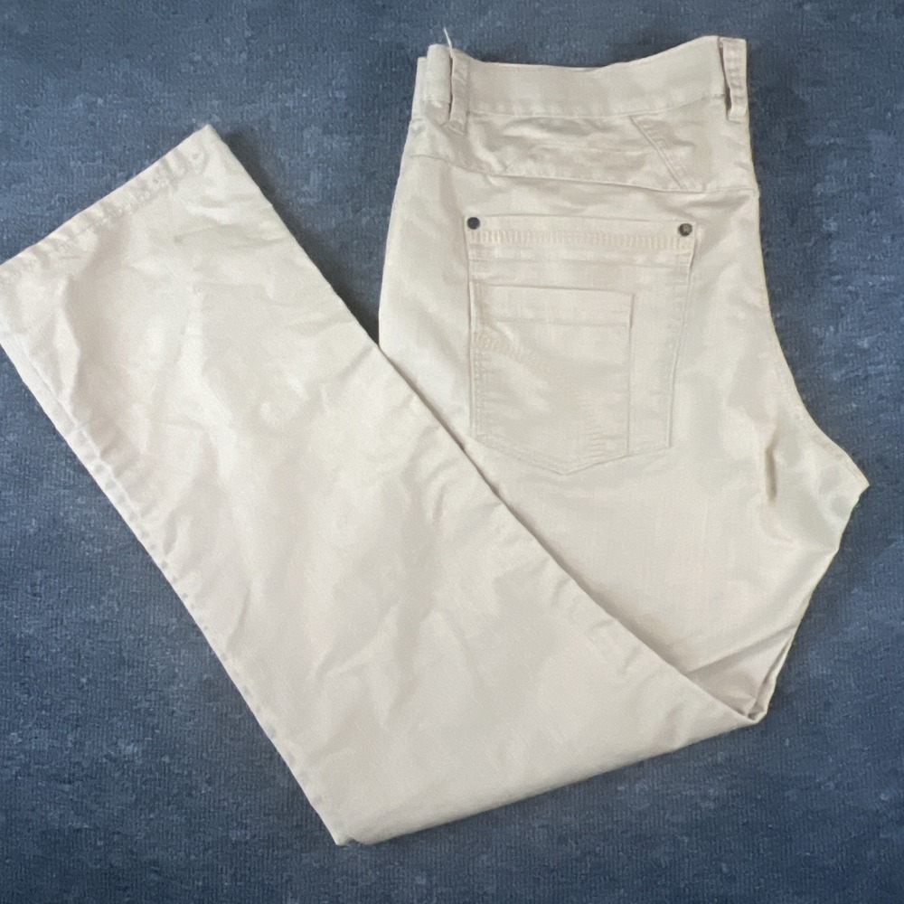 Lanzo Men's Pants 40x32 Cotton Blend Slim Fit Casual‎ pants Khaki ECU
